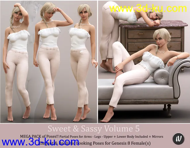 iV Sweet & Sassy Vol. 5 Pose Collection for Genesis 8 Female(s)模型的图片3