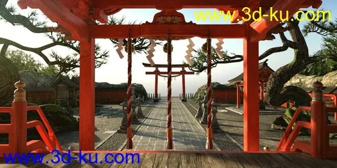 Japanese Shinto Shrine模型的图片5
