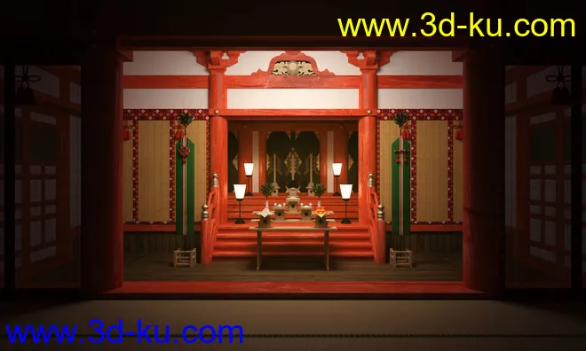 Japanese Shinto Shrine模型的图片7