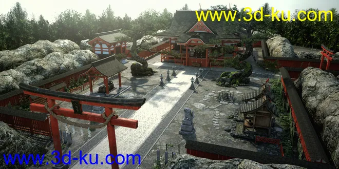 Japanese Shinto Shrine模型的图片8