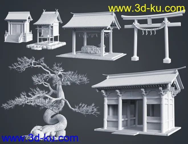 Japanese Shinto Shrine模型的图片16
