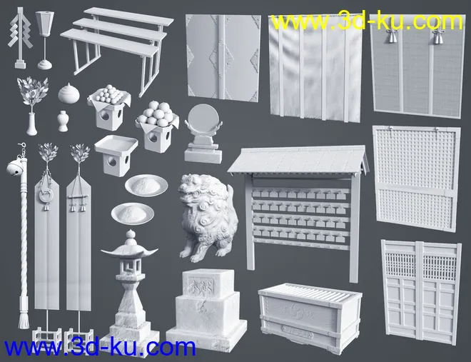 Japanese Shinto Shrine模型的图片17