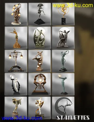 3D打印模型Jepe's Art Deco Statuettes for Victoria 8的图片