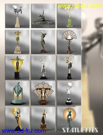 3D打印模型Jepe's Art Deco Statuettes II for Victoria 8的图片