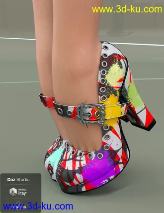 3D打印模型Jiwoo Punk Heel for Genesis 8 Female(s)的图片