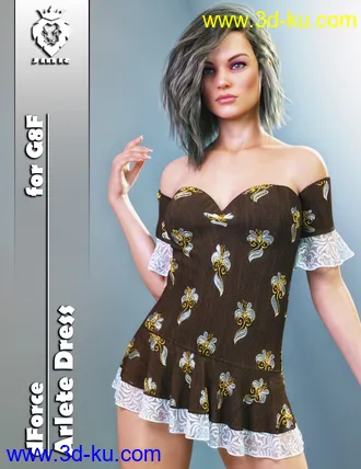 3D打印模型JMR dForce Arlete Dress for G8F的图片