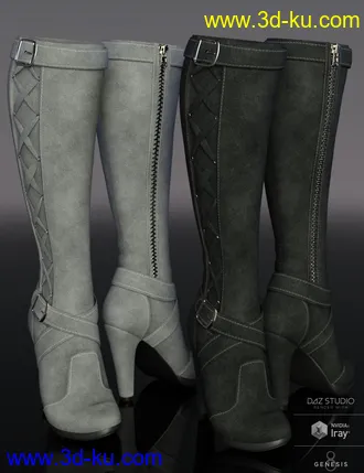 3D打印模型Joey Boots for Genesis 8 Female(s)的图片