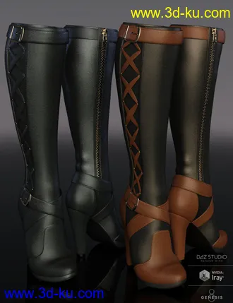 3D打印模型Joey Boots for Genesis 8 Female(s)的图片