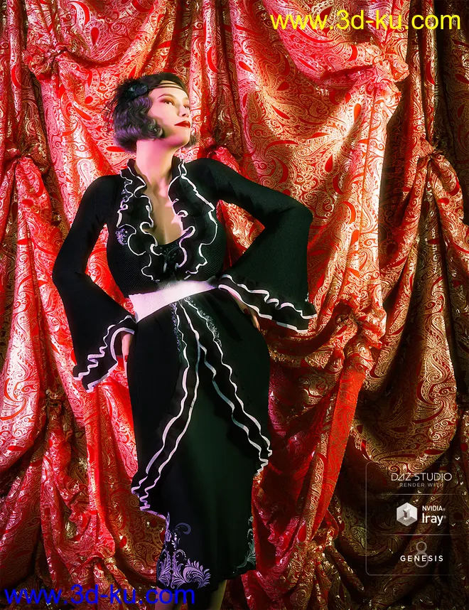 JP Doris Curtain - Poses and Prop for Victoria 8模型的图片12