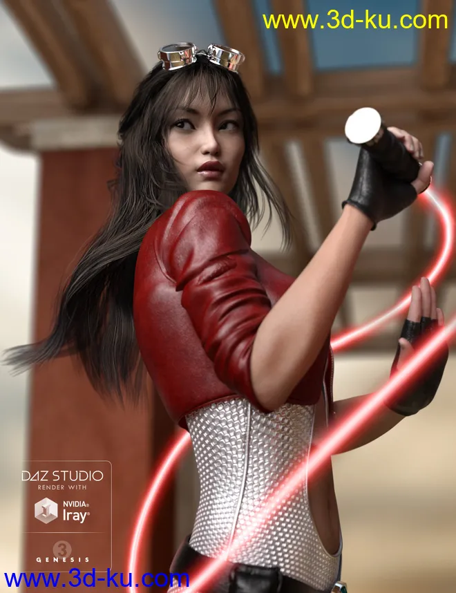 Kanzashi Hair for Genesis 3 Female(s)模型的图片1