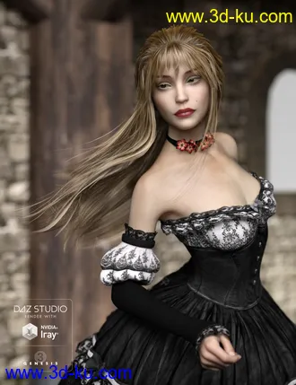 3D打印模型Kanzashi Hair for Genesis 3 Female(s)的图片