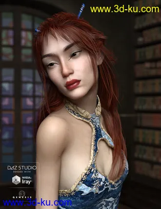 3D打印模型Kanzashi Hair for Genesis 3 Female(s)的图片