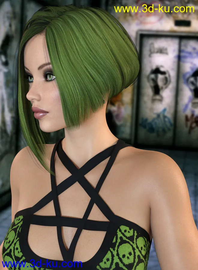 Kaylessa Hair for Genesis 3 and 8 Female(s)模型的图片2