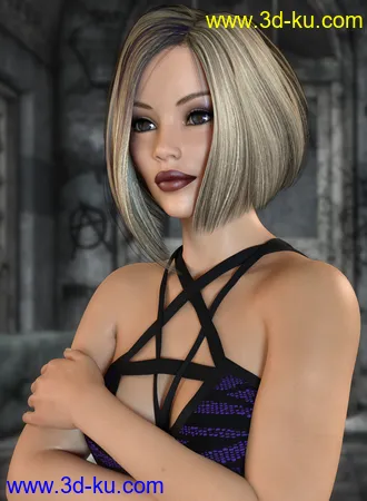 3D打印模型Kaylessa Hair for Genesis 3 and 8 Female(s)的图片