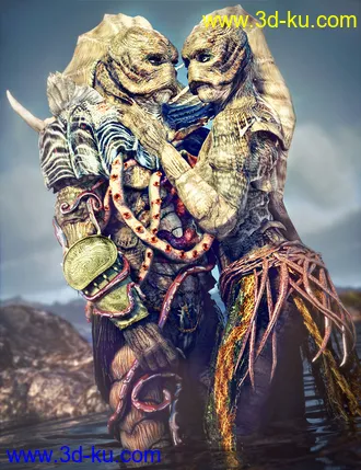 3D打印模型King of the Deep Outfit and Poses for Genesis 3 Male Creech Evolution的图片