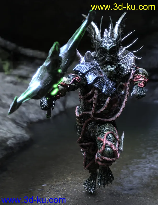 King of the Deep Outfit and Poses for Genesis 3 Male Creech Evolution模型的图片2