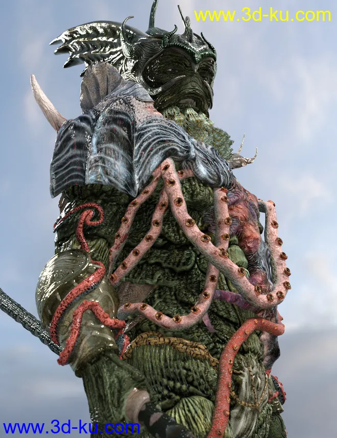 King of the Deep Outfit and Poses for Genesis 3 Male Creech Evolution模型的图片4