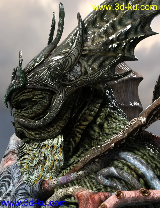 King of the Deep Outfit and Poses for Genesis 3 Male Creech Evolution模型的图片5