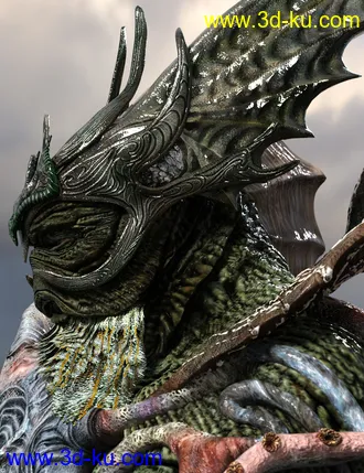 3D打印模型King of the Deep Outfit and Poses for Genesis 3 Male Creech Evolution的图片