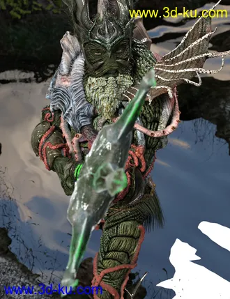 3D打印模型King of the Deep Outfit and Poses for Genesis 3 Male Creech Evolution的图片