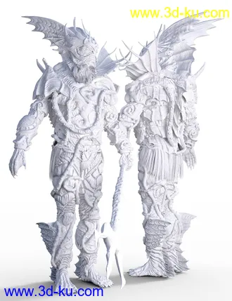 3D打印模型King of the Deep Outfit and Poses for Genesis 3 Male Creech Evolution的图片