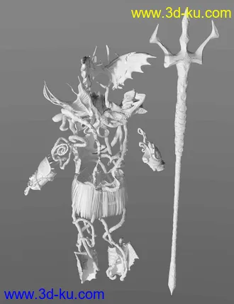 3D打印模型King of the Deep Outfit and Poses for Genesis 3 Male Creech Evolution的图片