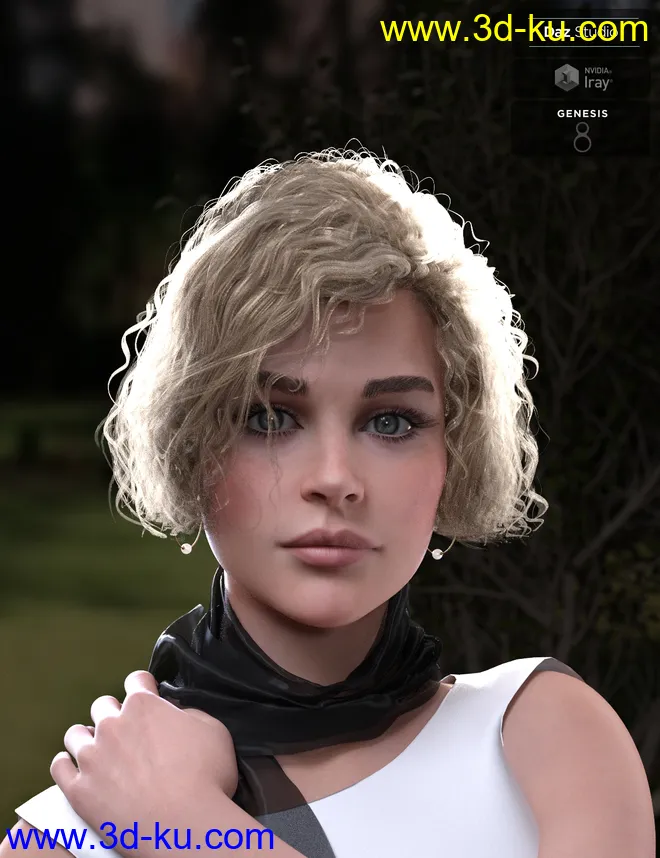 KylieBob Hair for Genesis 8 Female(s)模型的图片1