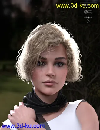 3D打印模型KylieBob Hair for Genesis 8 Female(s)的图片