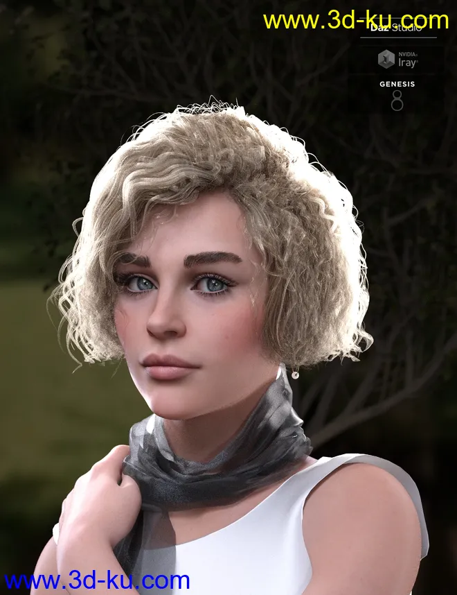 KylieBob Hair for Genesis 8 Female(s)模型的图片2