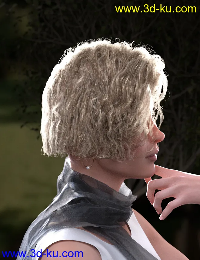 KylieBob Hair for Genesis 8 Female(s)模型的图片3