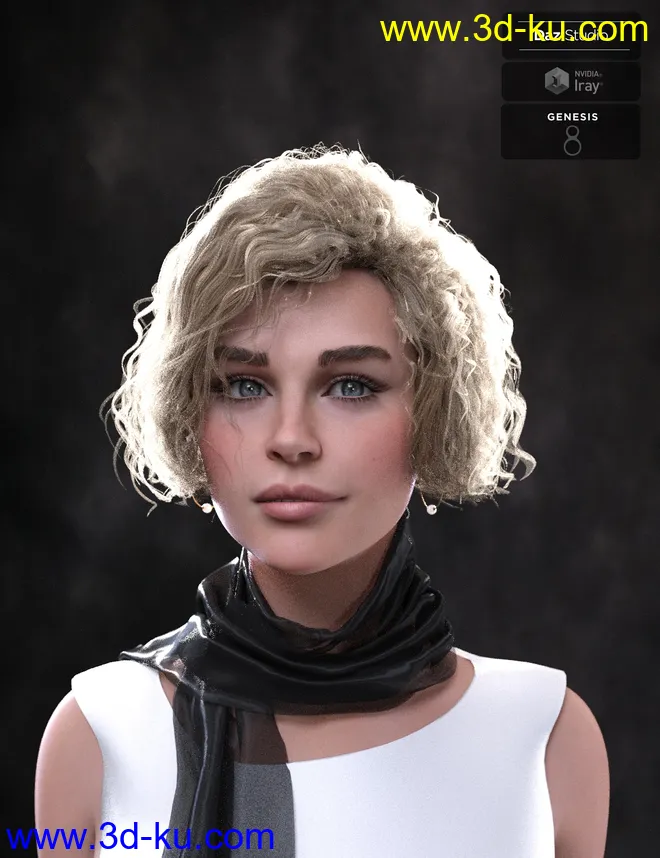 KylieBob Hair for Genesis 8 Female(s)模型的图片4