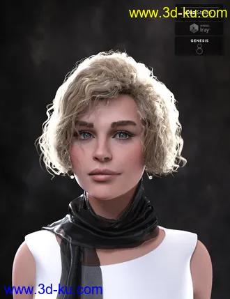 3D打印模型KylieBob Hair for Genesis 8 Female(s)的图片