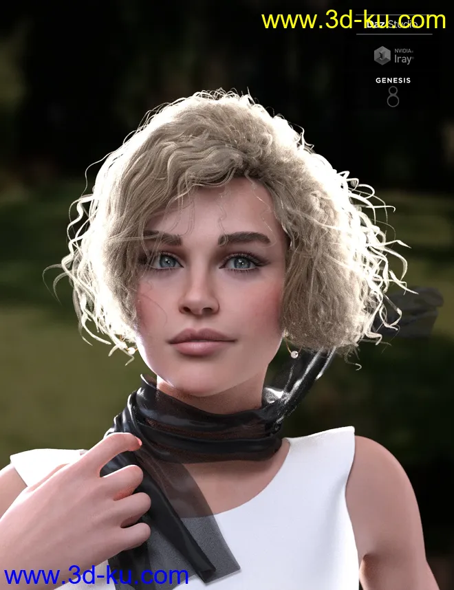 KylieBob Hair for Genesis 8 Female(s)模型的图片5