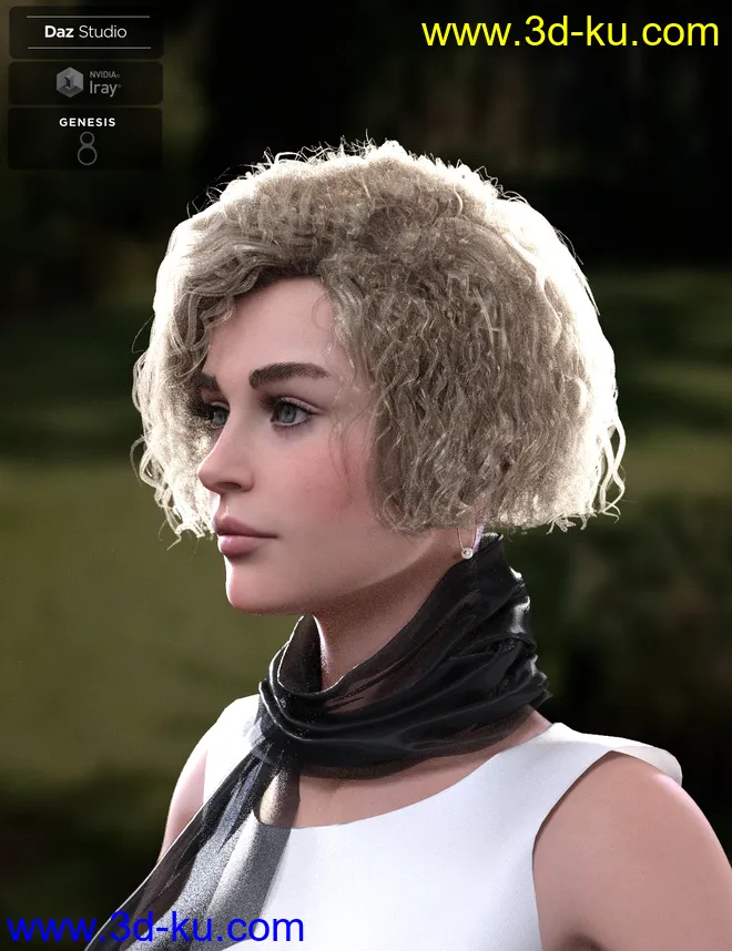 KylieBob Hair for Genesis 8 Female(s)模型的图片6