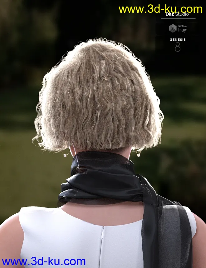 KylieBob Hair for Genesis 8 Female(s)模型的图片7