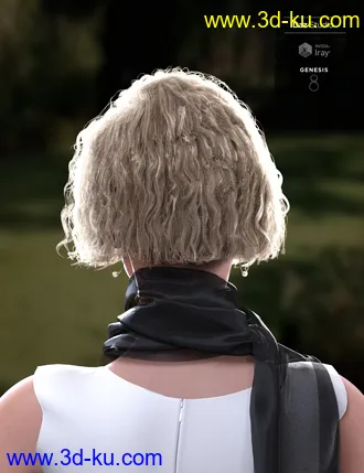 3D打印模型KylieBob Hair for Genesis 8 Female(s)的图片
