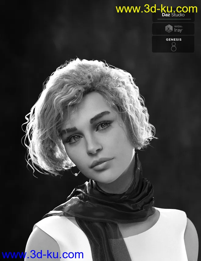 KylieBob Hair for Genesis 8 Female(s)模型的图片8