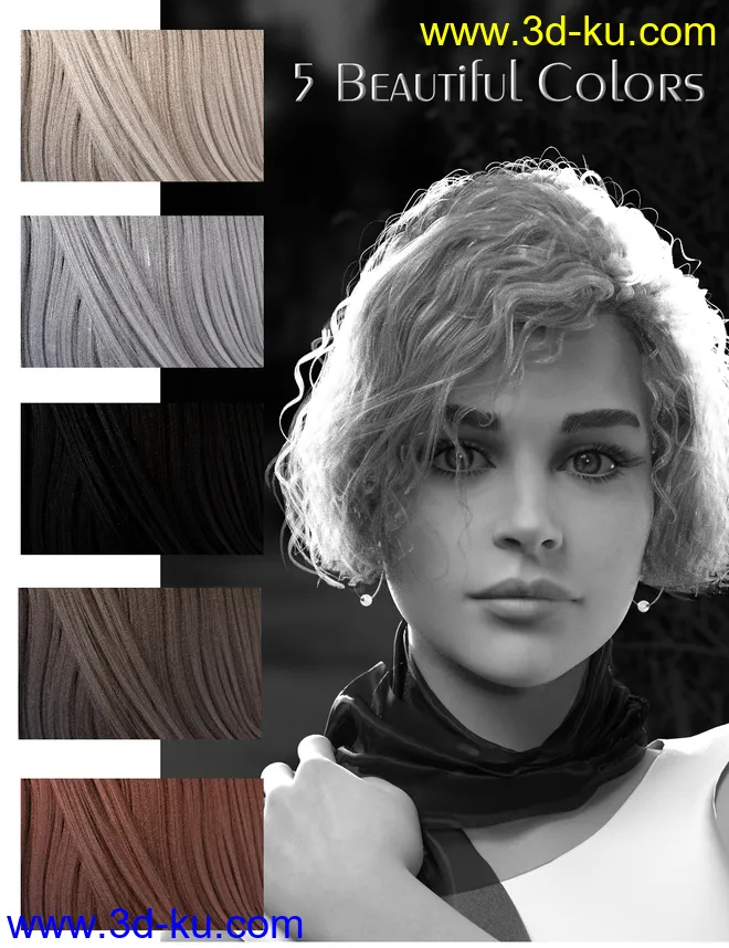 KylieBob Hair for Genesis 8 Female(s)模型的图片10