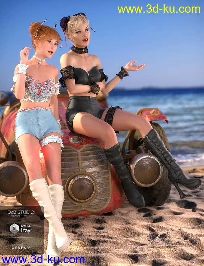 Leather and Lace Flirty Outfit Textures模型的图片1