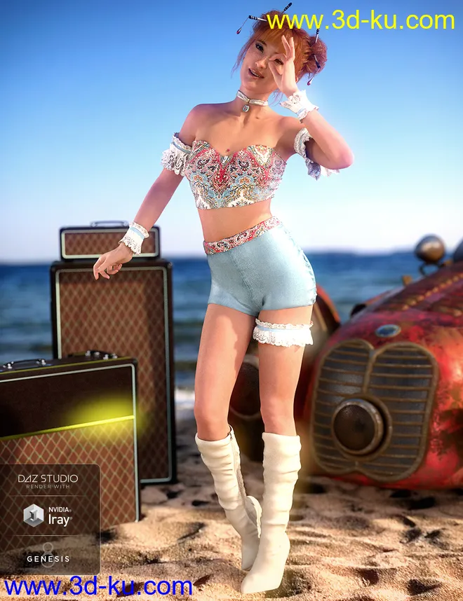 Leather and Lace Flirty Outfit Textures模型的图片3