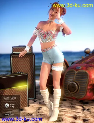 3D打印模型Leather and Lace Flirty Outfit Textures的图片