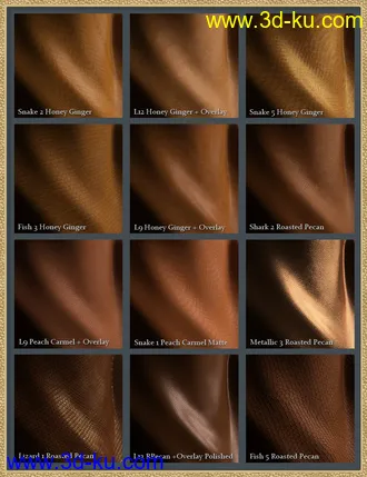 3D打印模型Leather Shader Presets 2 for Iray的图片