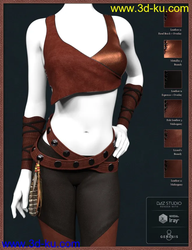Leather Shader Presets 2 for Iray模型的图片3