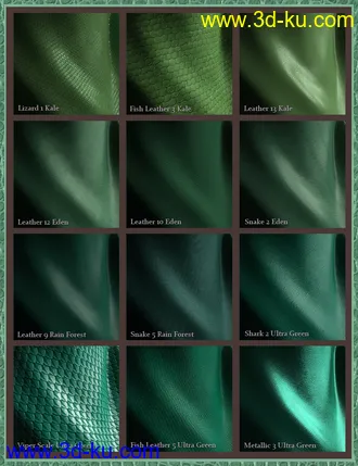 3D打印模型Leather Shader Presets 2 for Iray的图片