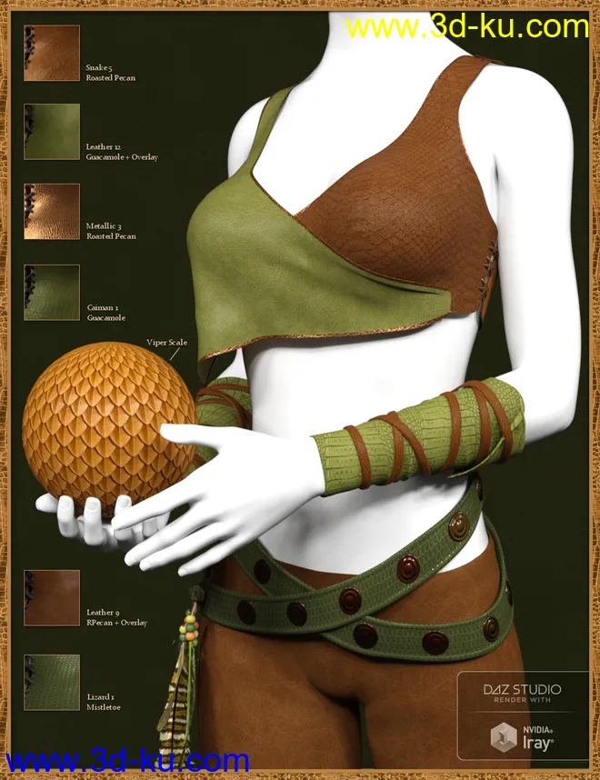 Leather Shader Presets 2 for Iray模型的图片6