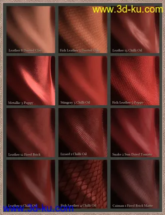 3D打印模型Leather Shader Presets 2 for Iray的图片