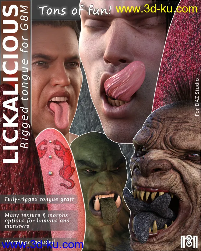 Lickalicious For Genesis 8 Male模型的图片1
