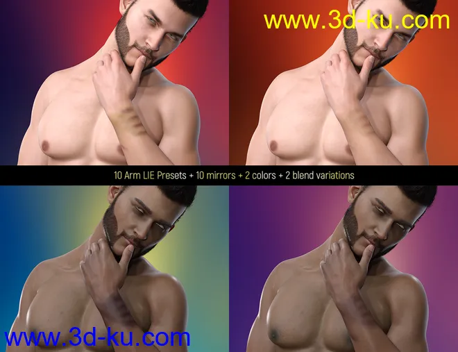 LIE Body Bruises for Genesis 3 and 8 Male(s)模型的图片5