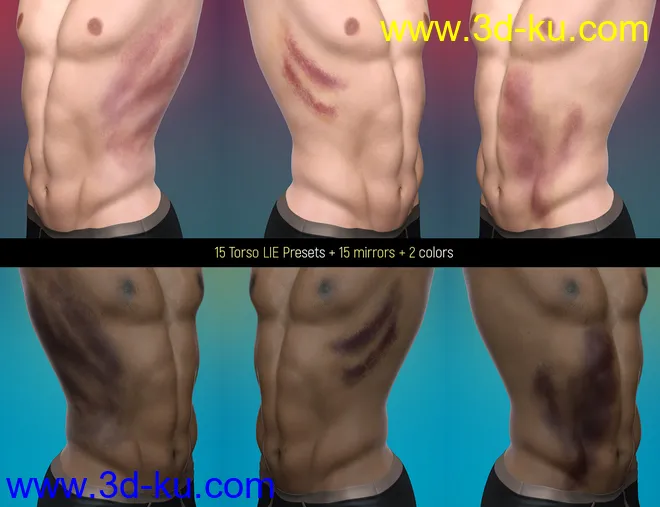 LIE Body Bruises for Genesis 3 and 8 Male(s)模型的图片7