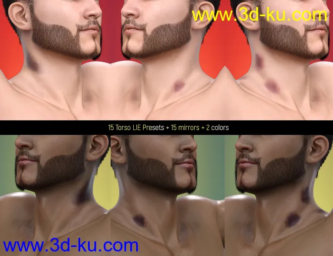 LIE Body Bruises for Genesis 3 and 8 Male(s)模型的图片9